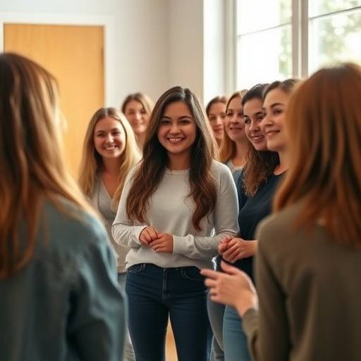 Grupo de alunos participando de um exerc&radic;&ne;cio de atua&radic;&sect;&radic;&pound;o em um curso para iniciantes.